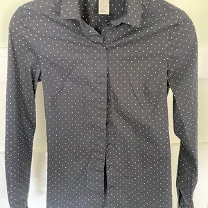 Navy polka dot H&M button down